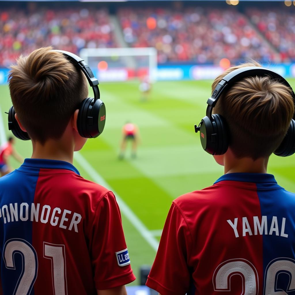 Yamal Fans with Apex Headsets in Stadium: Experience the game like never before