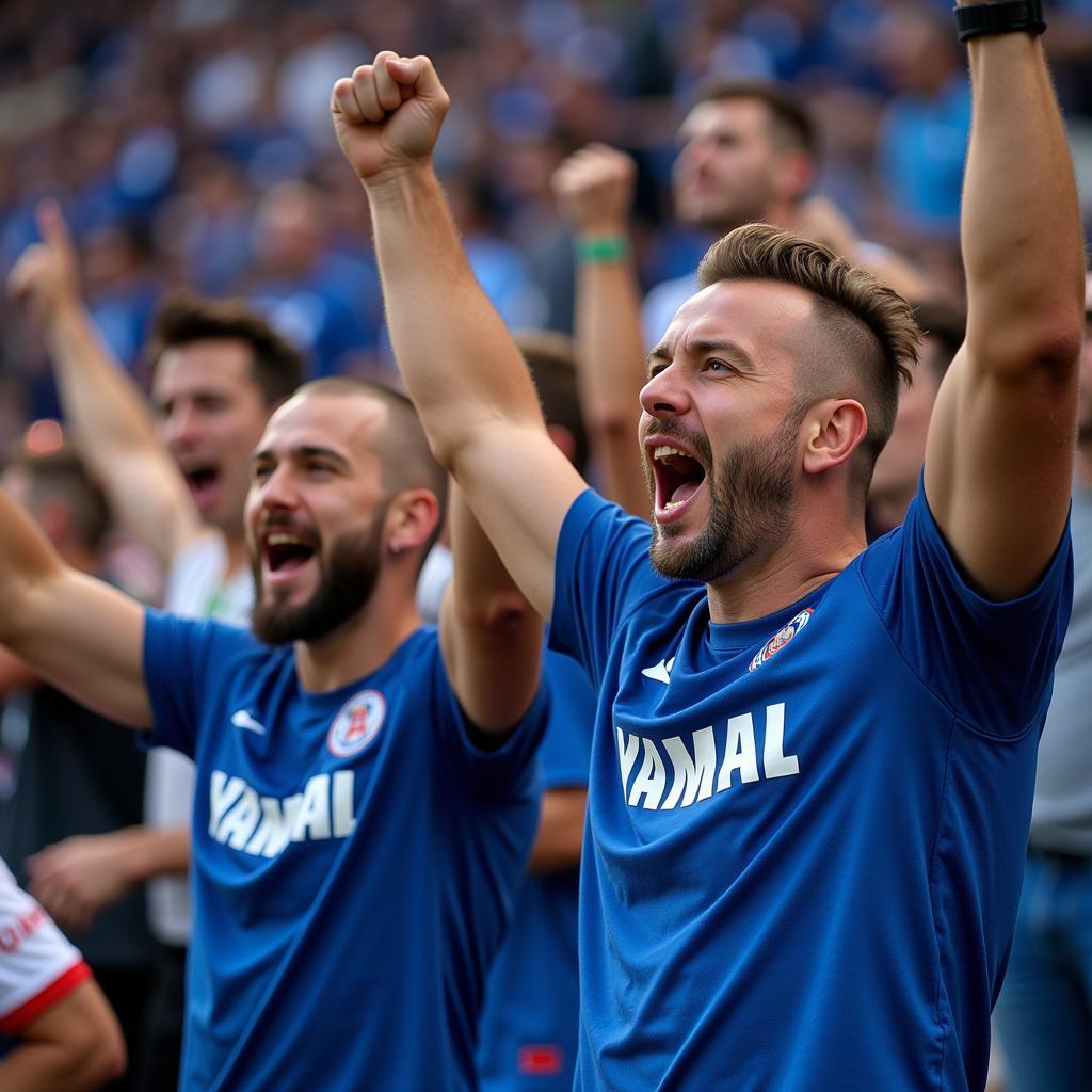 Yamal Fans Celebrating a Goal