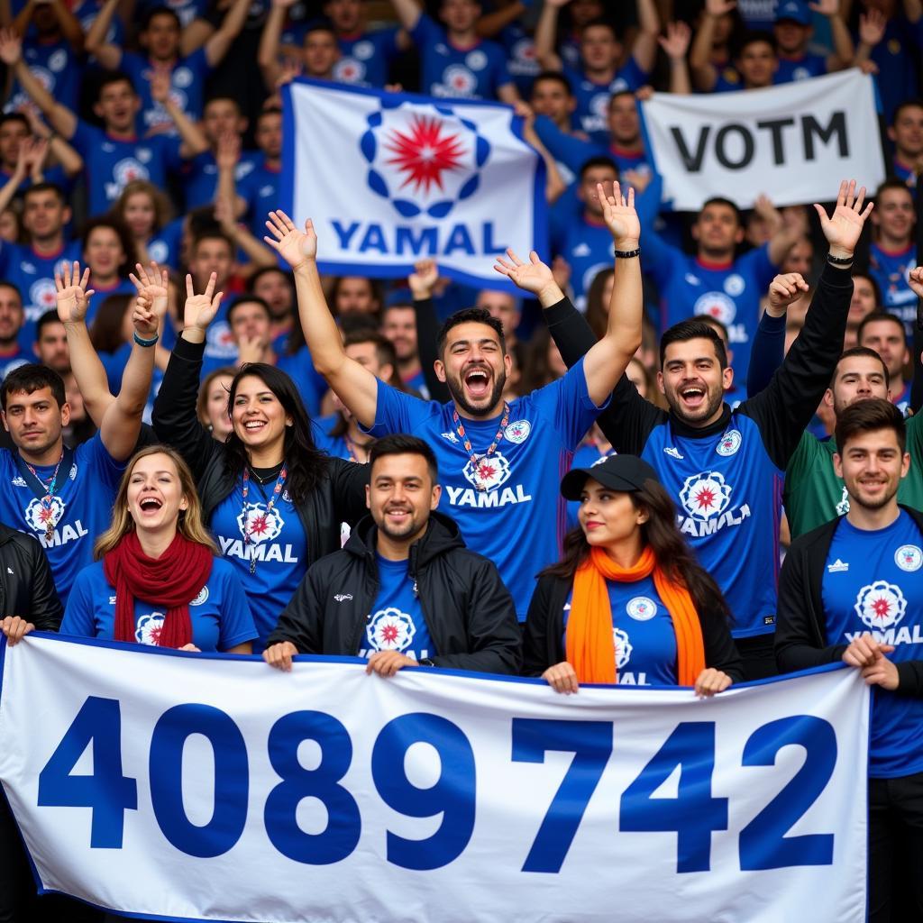 Yamal fans celebrating a victory