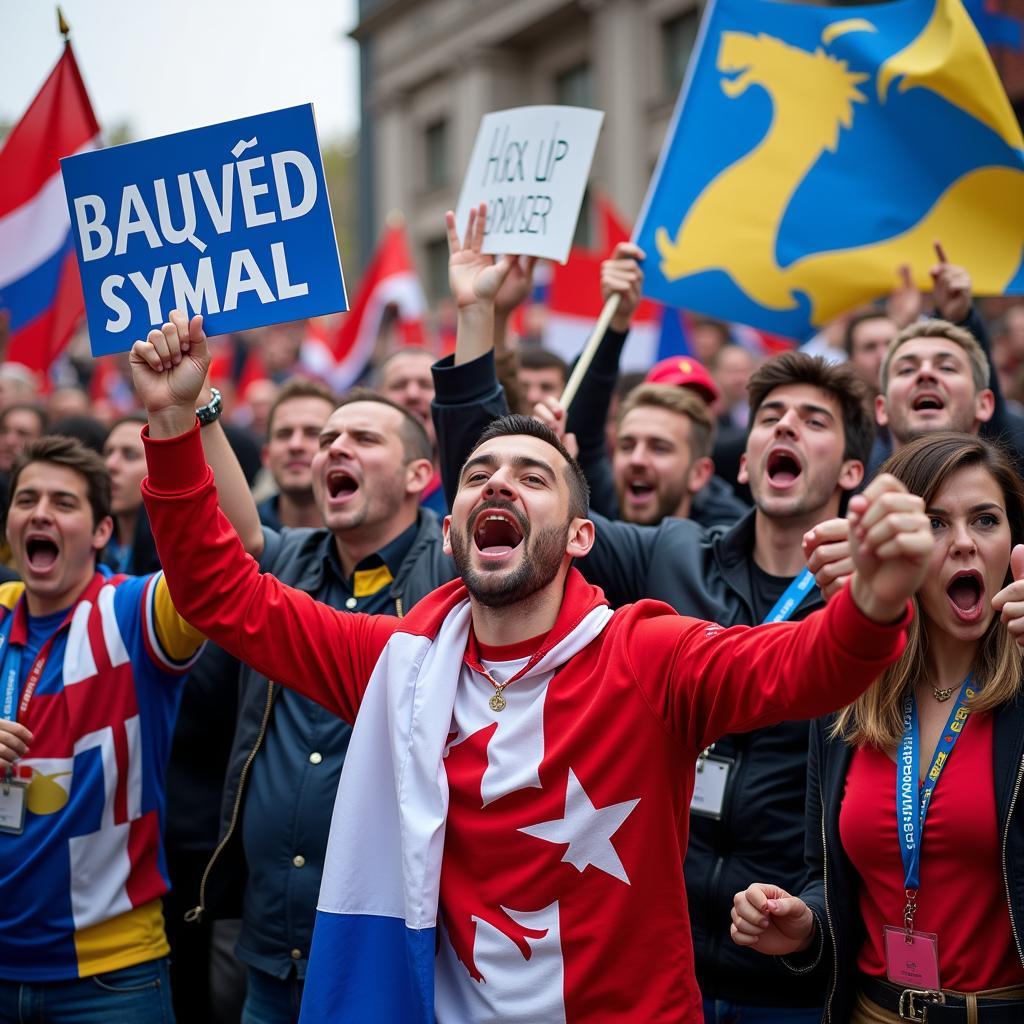 Yamal Fans Celebrating