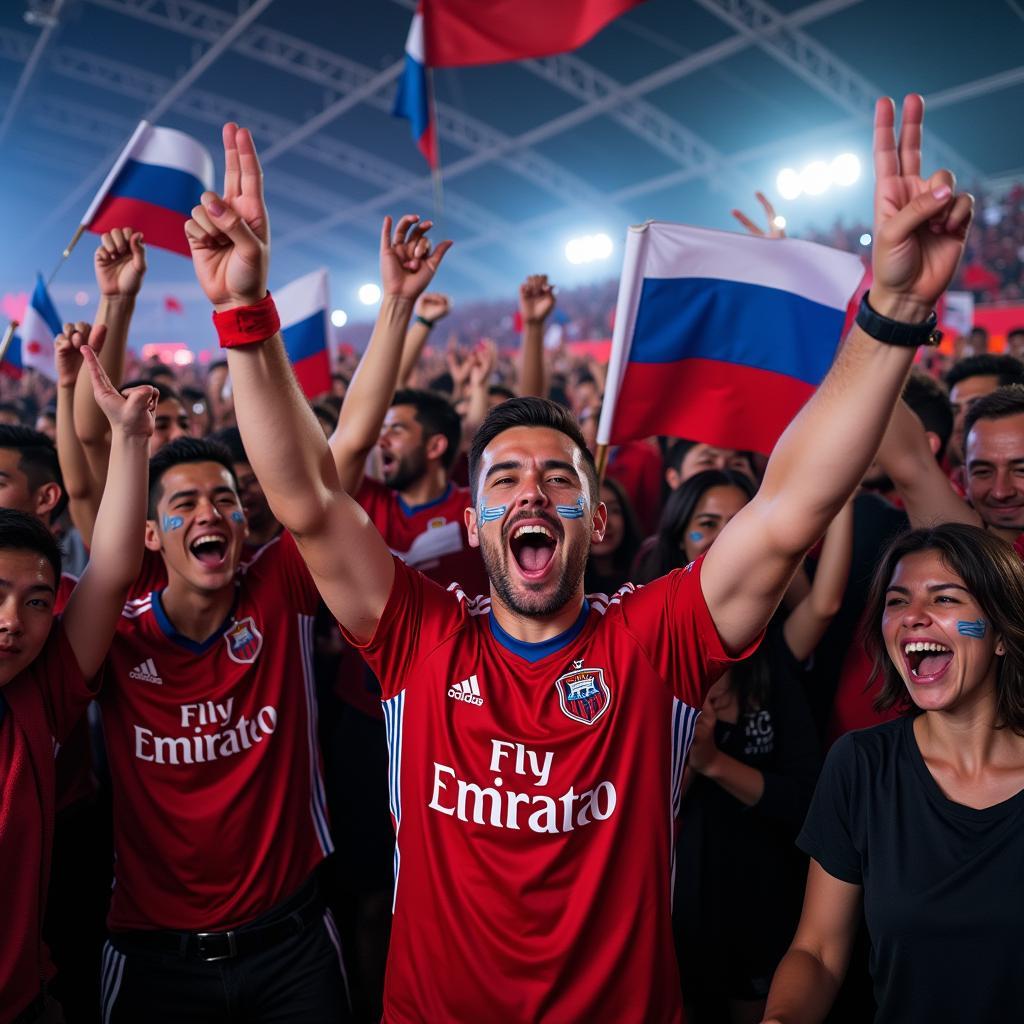 Yamal's fans celebrating a victory