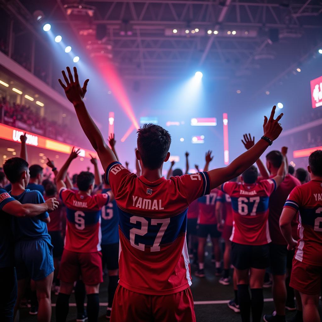 Yamal's fans celebrating a victory.