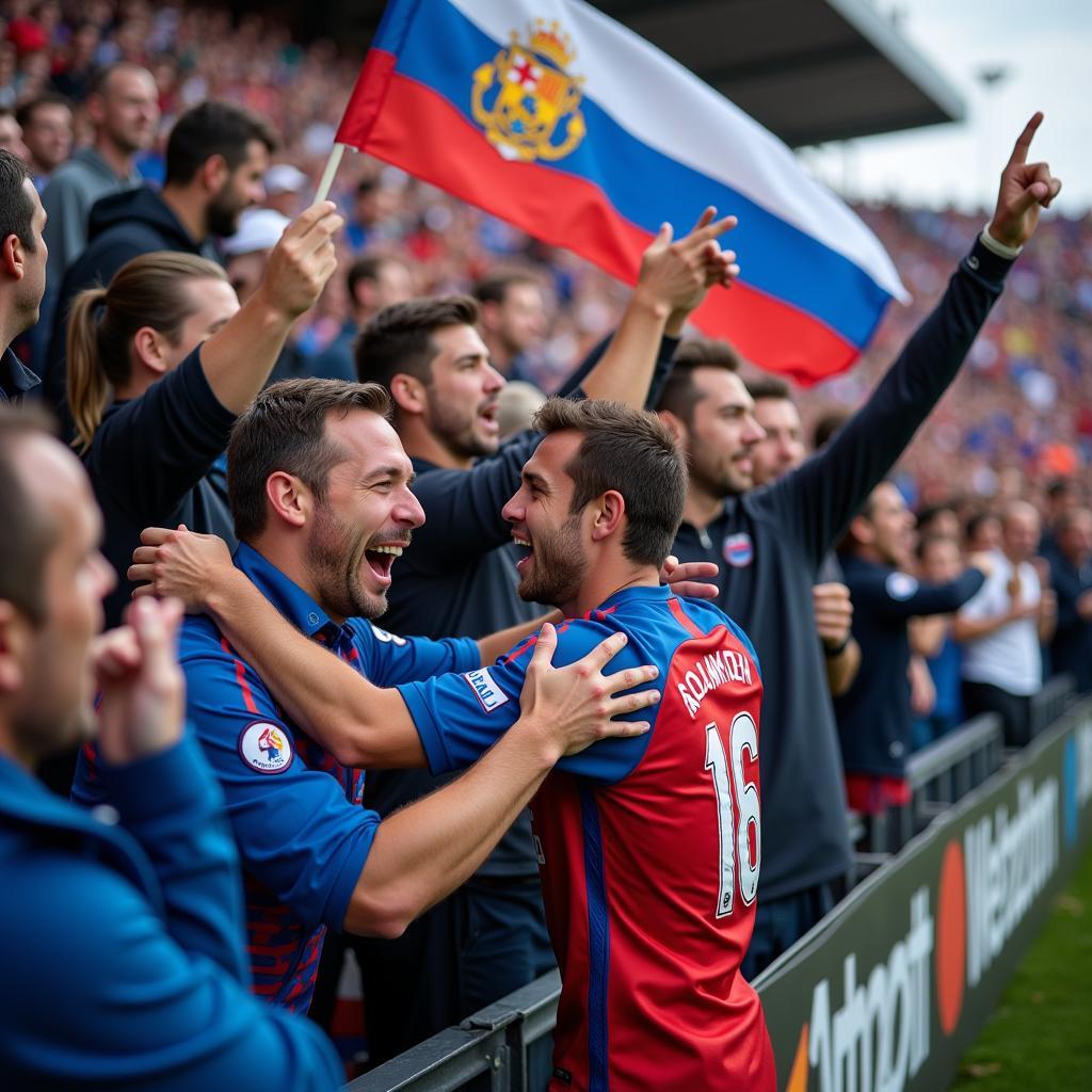 Yamal Fans Celebrating a Goal