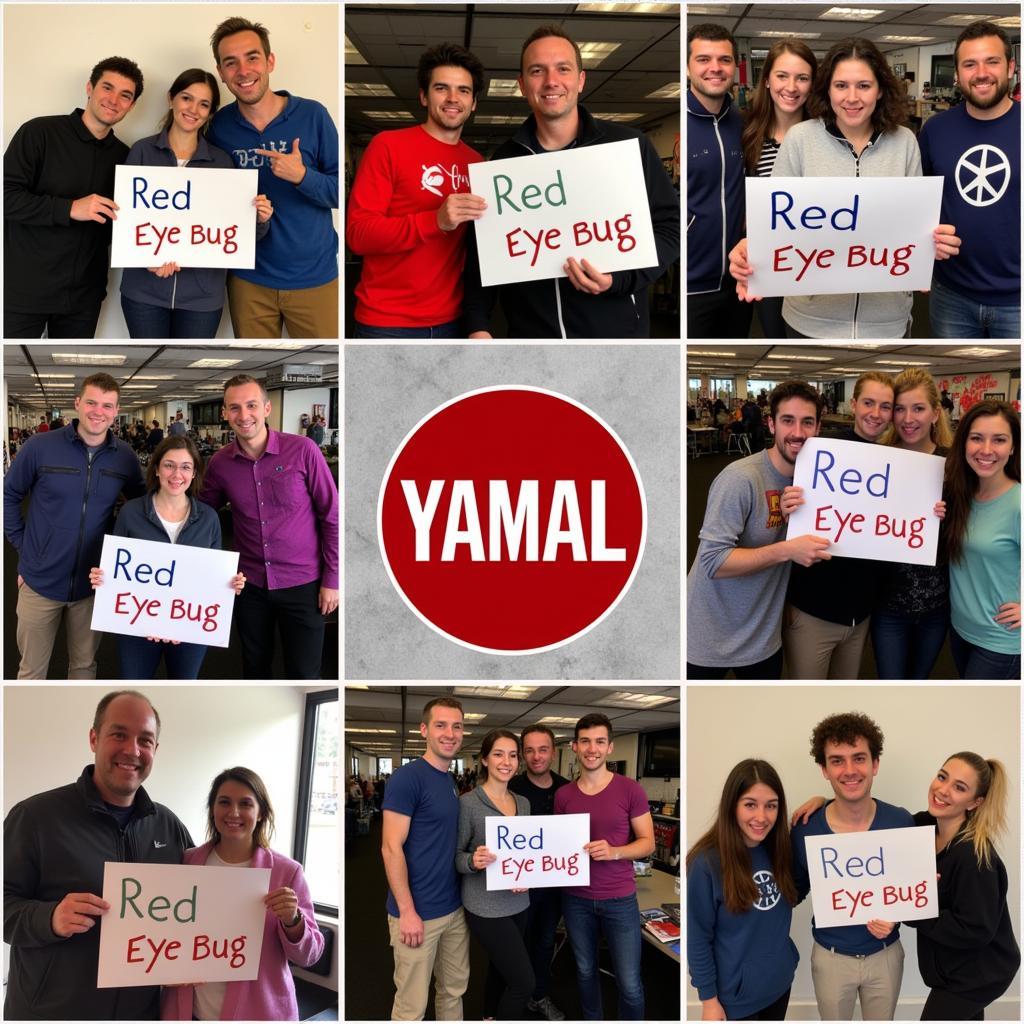 Yamal's fans celebrating the "red eye bug" phenomenon