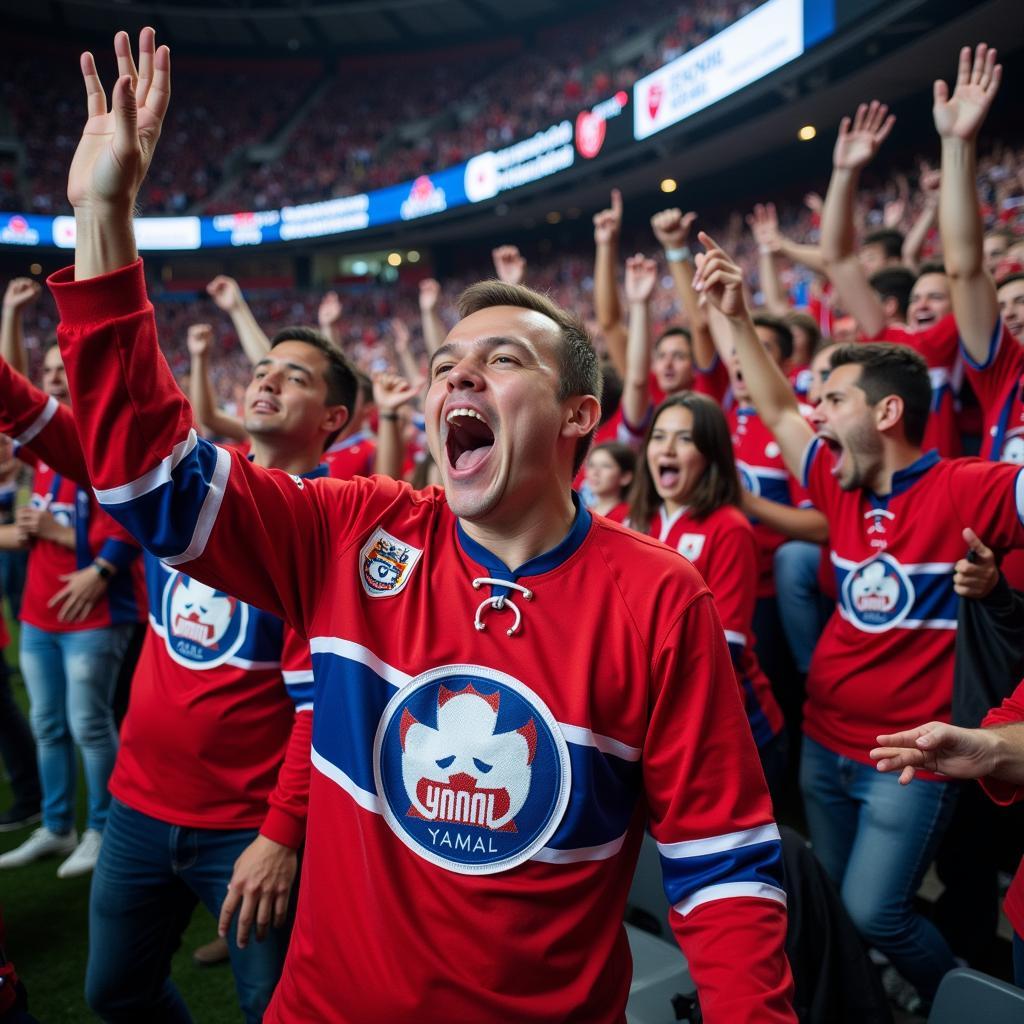 Yamal's fans celebrating a victory