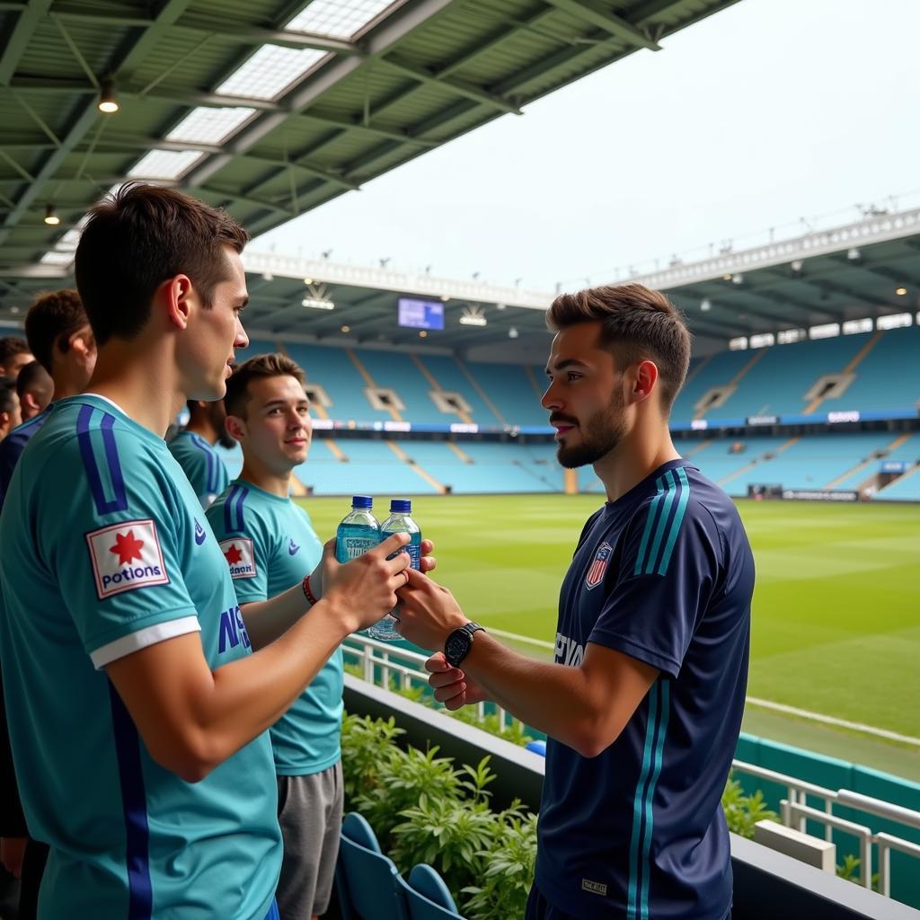 Yamal interacting with fans at an eco-friendly stadium