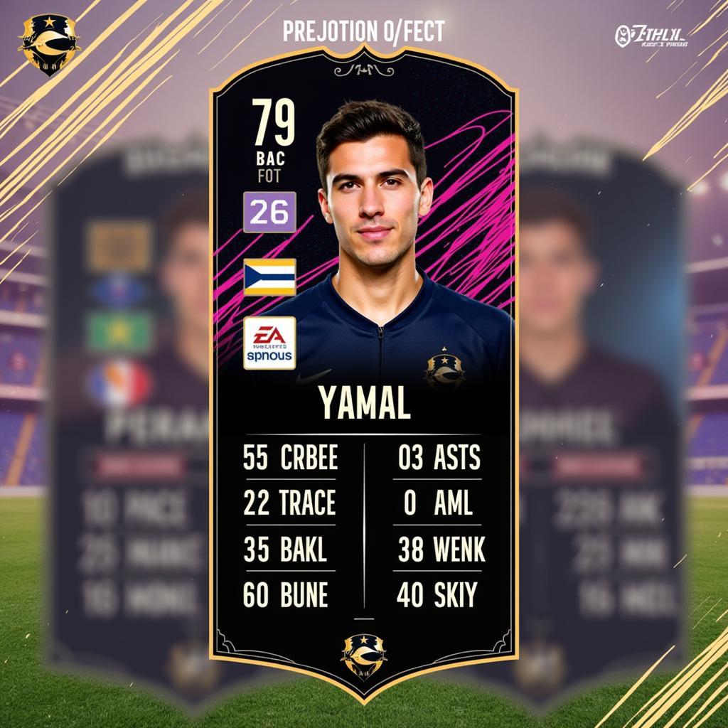 Yamal's FIFA 5 Potential - A graphic showcasing Yamal's projected FIFA ratings, highlighting his key stats and overall potential.