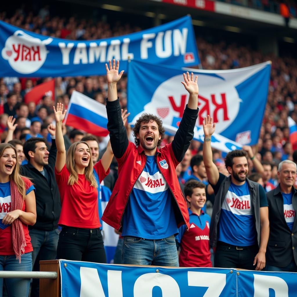 Yamal Football Fans Celebrating