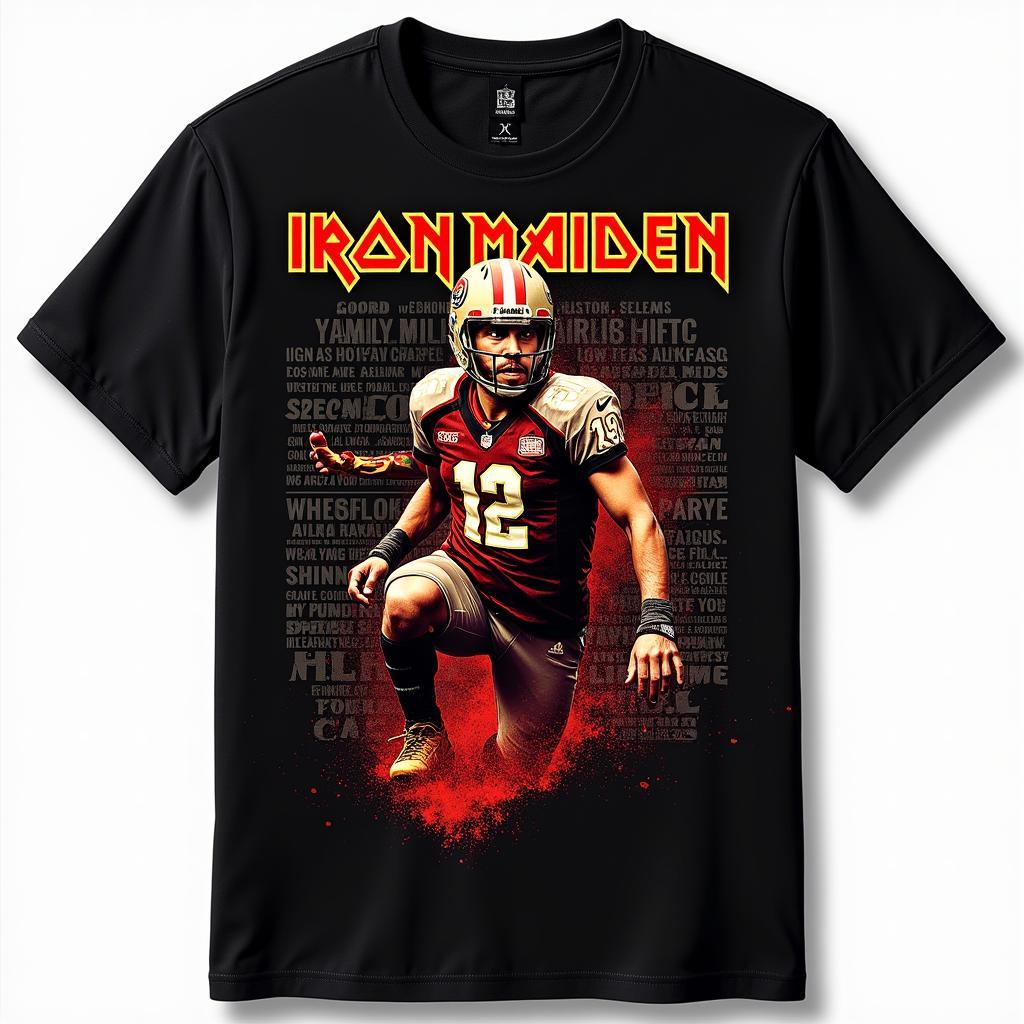 Custom t-shirt design featuring Yamal and Iron Maiden