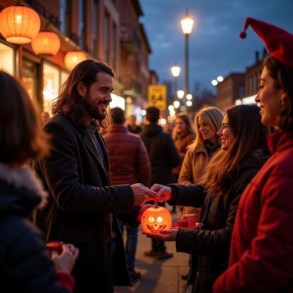 Yamal celebrating Halloween with the community