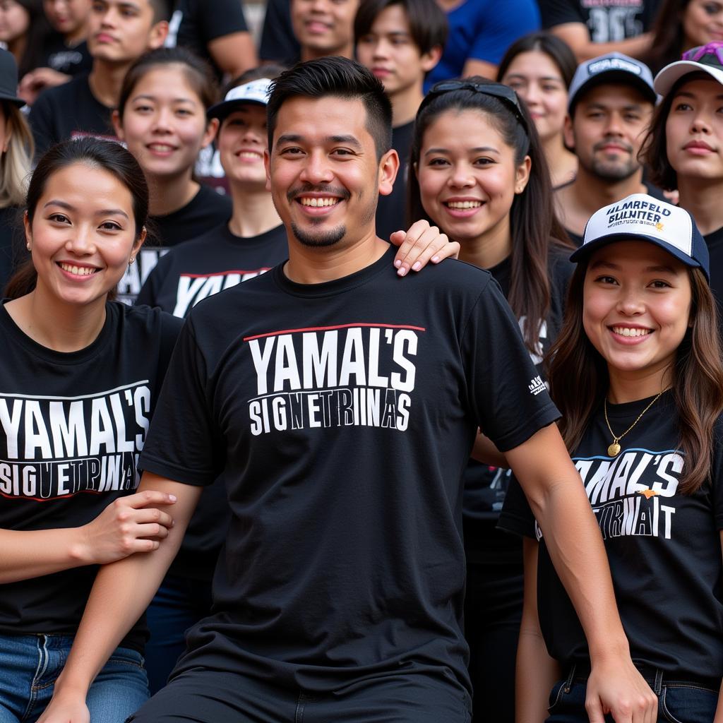 Fans wearing Yamal-inspired juggernaut apparel, united by their passion for the game.