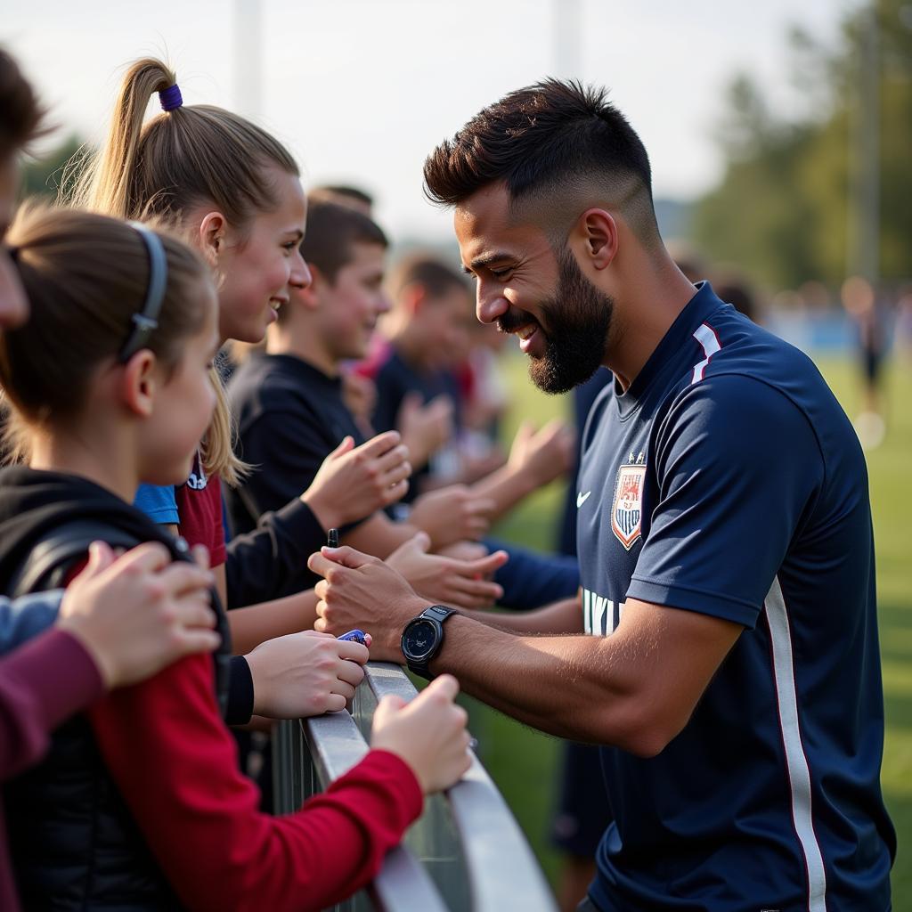 Yamal interacting with young fans, inspiring the next generation