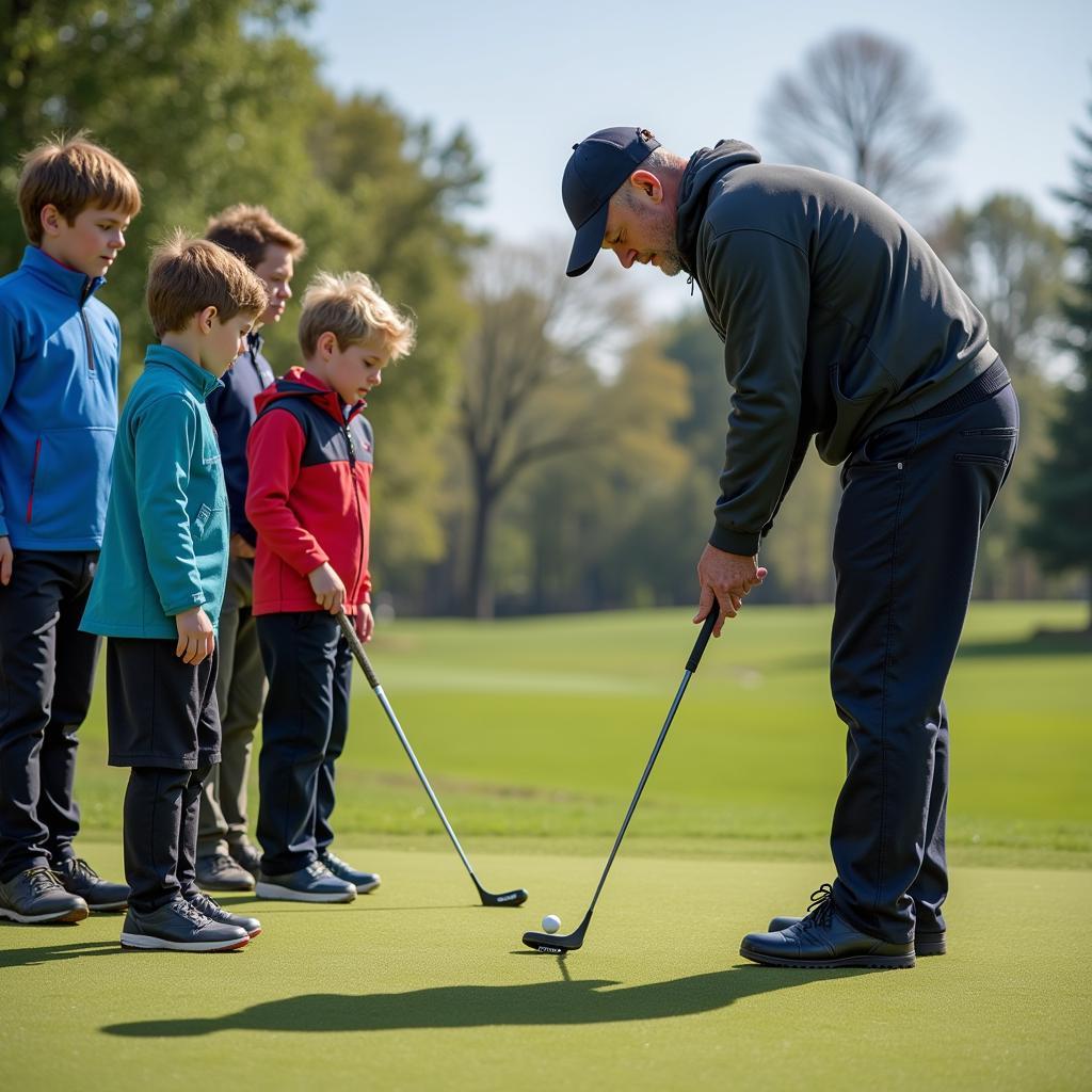 Yamal shares his putting techniques with young, aspiring footballers