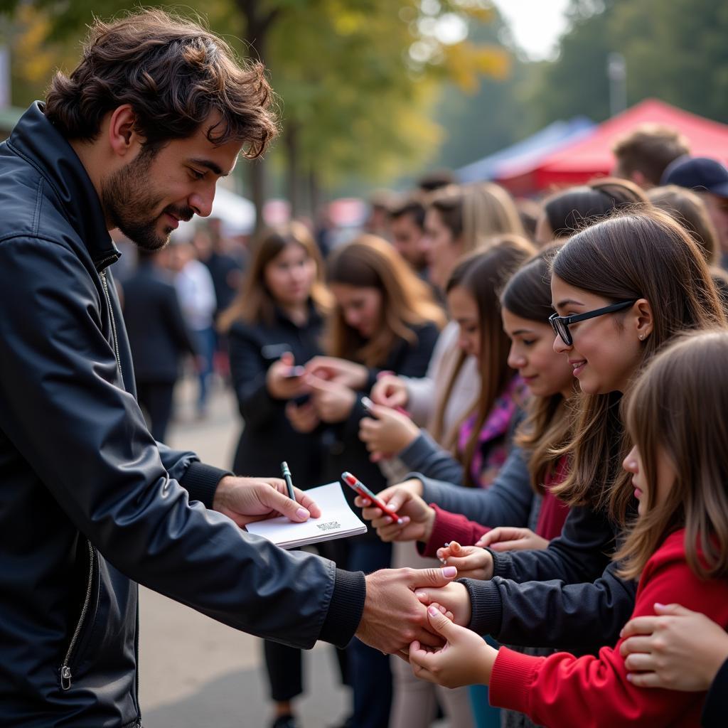 Yamal Interacting with Fans