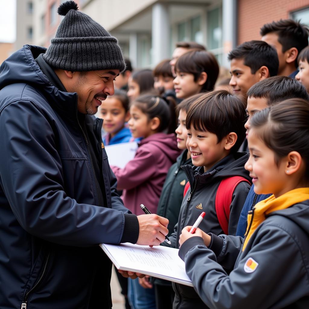 Yamal Interacting with Young Fans