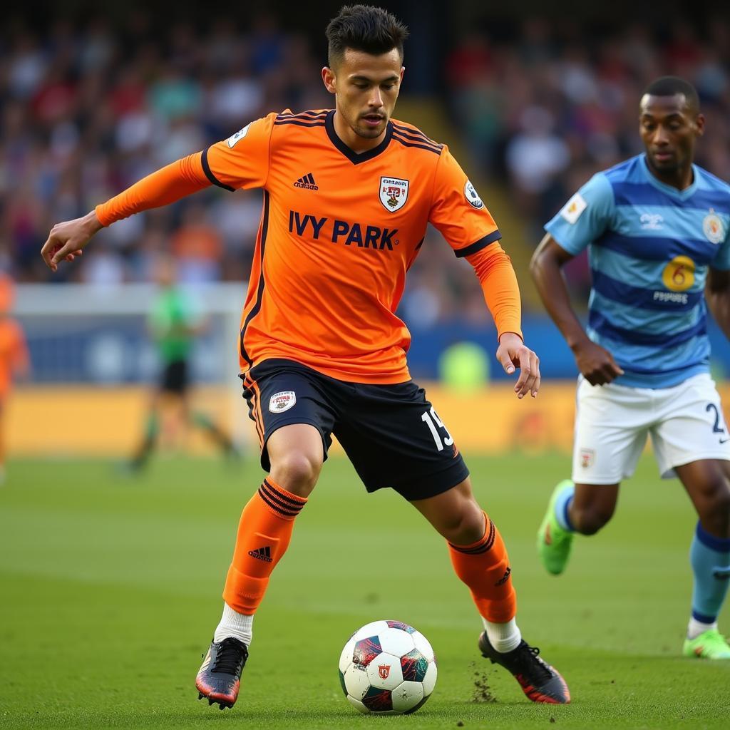 Yamal wearing the iconic Ivy Park orange jersey during a match.