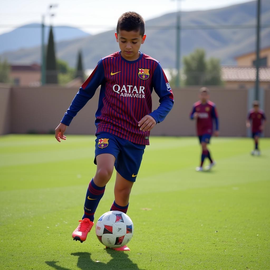 Lamine Yamal training at La Masia youth academy