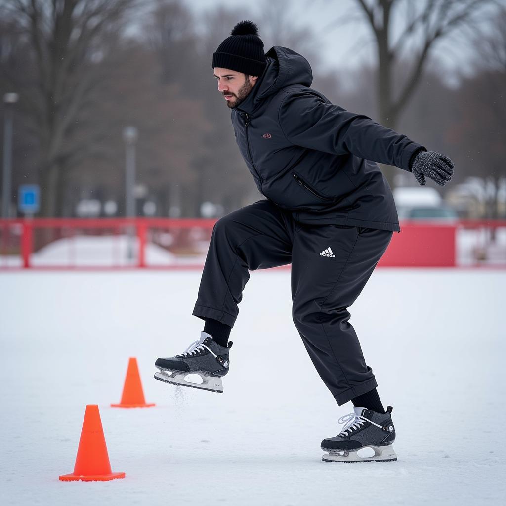 Yamal practicing the miles freeze during training