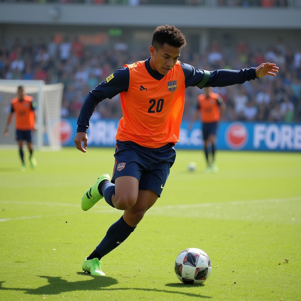 Yamal showcasing his impressive footwork and ball control during a training session