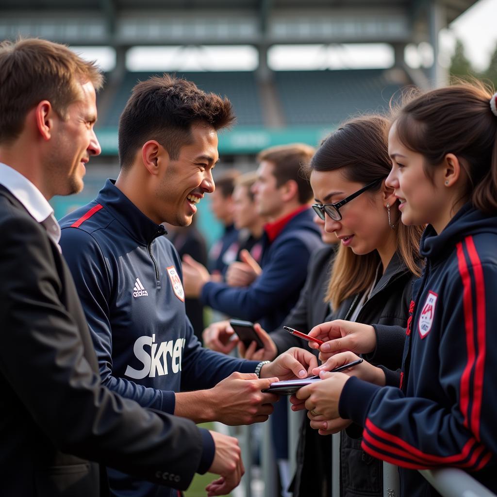 Yamal interacting with fans