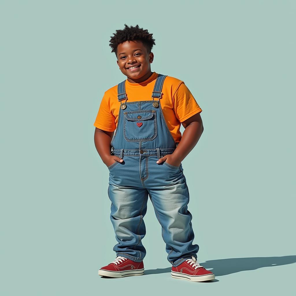 Lamine Yamal inspiring others with his individual style in overalls.