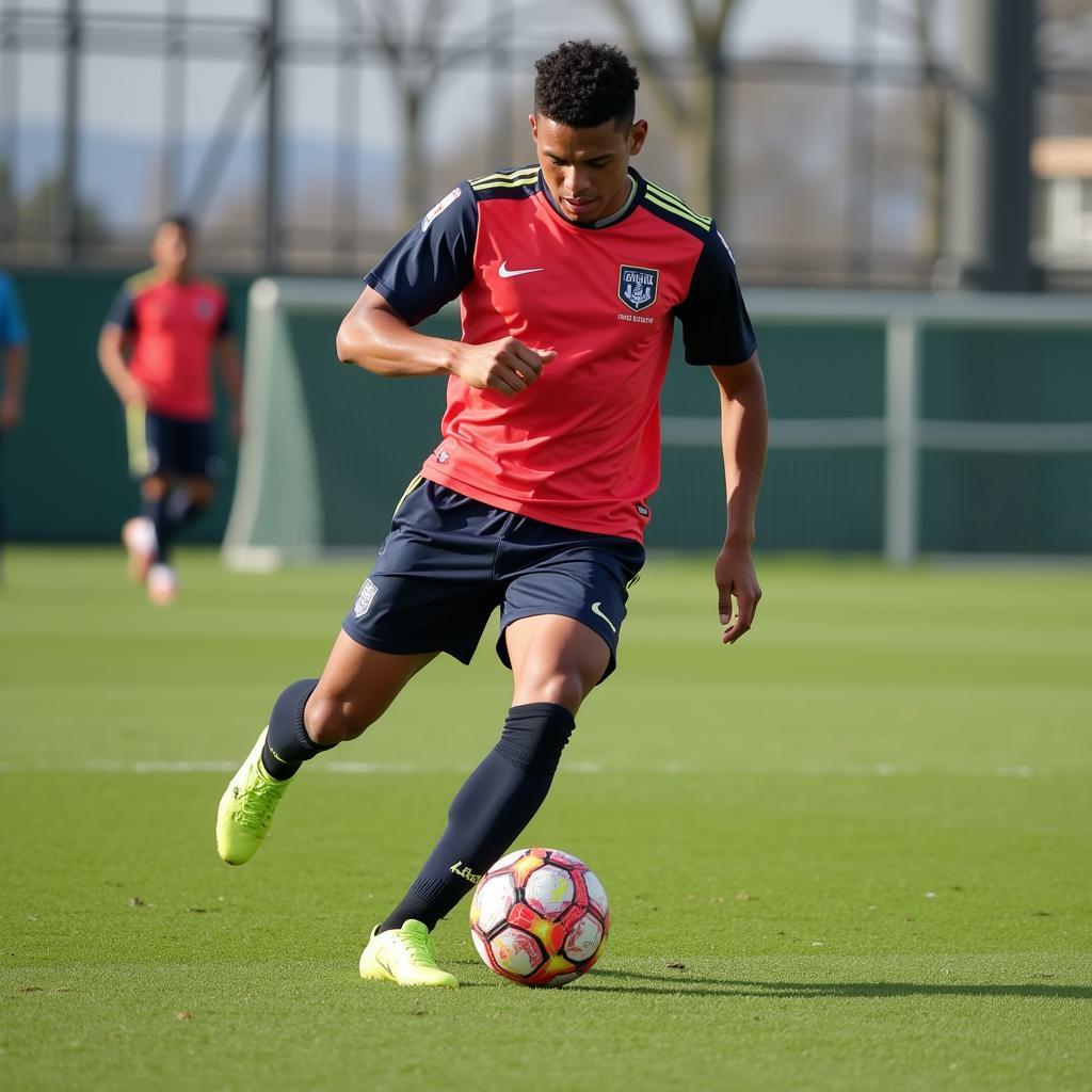 Yamal Practicing Dribbling Drills