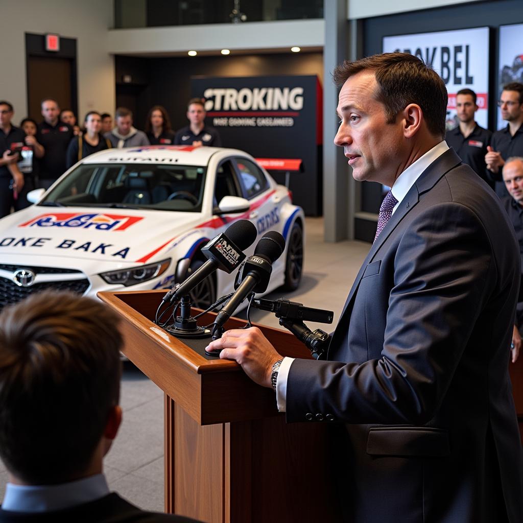 Yamal at a Show Car Sponsorship Press Conference