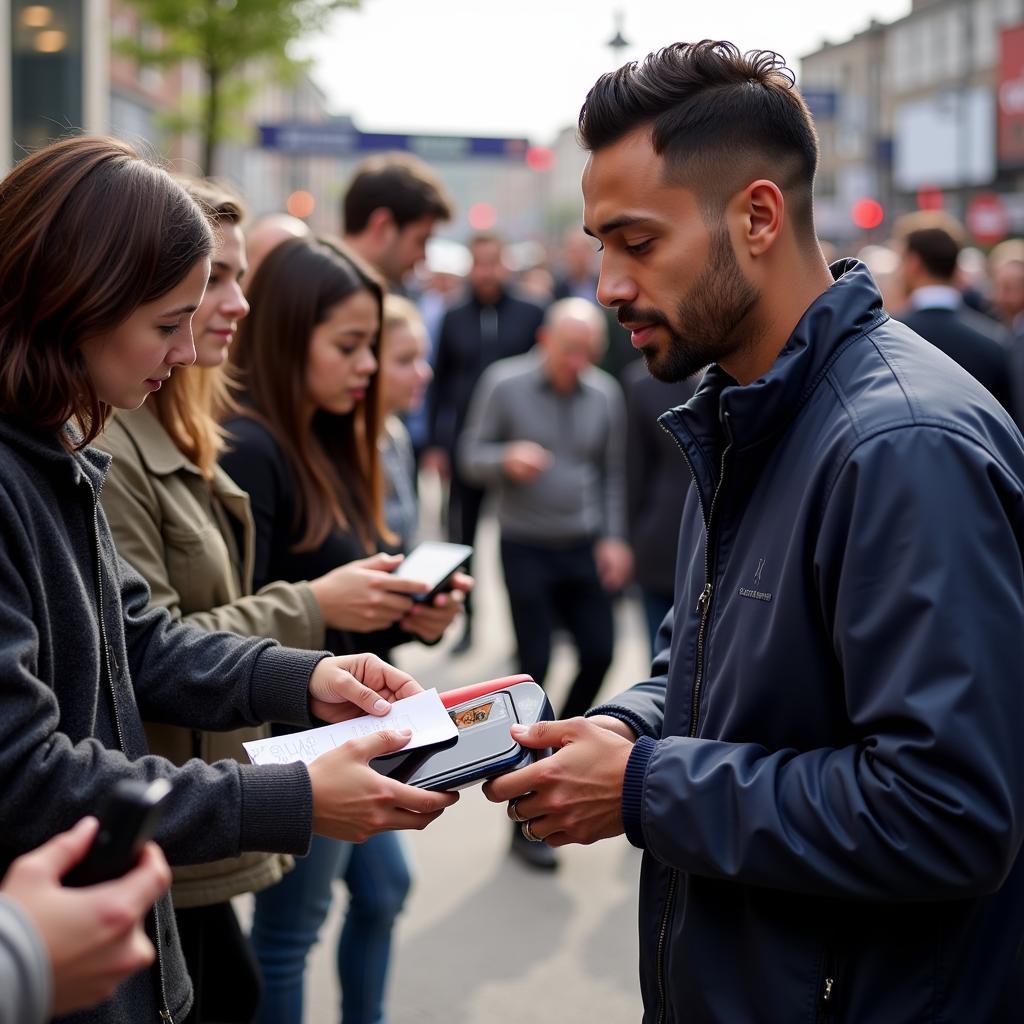 Yamal signing autographs for adoring fans