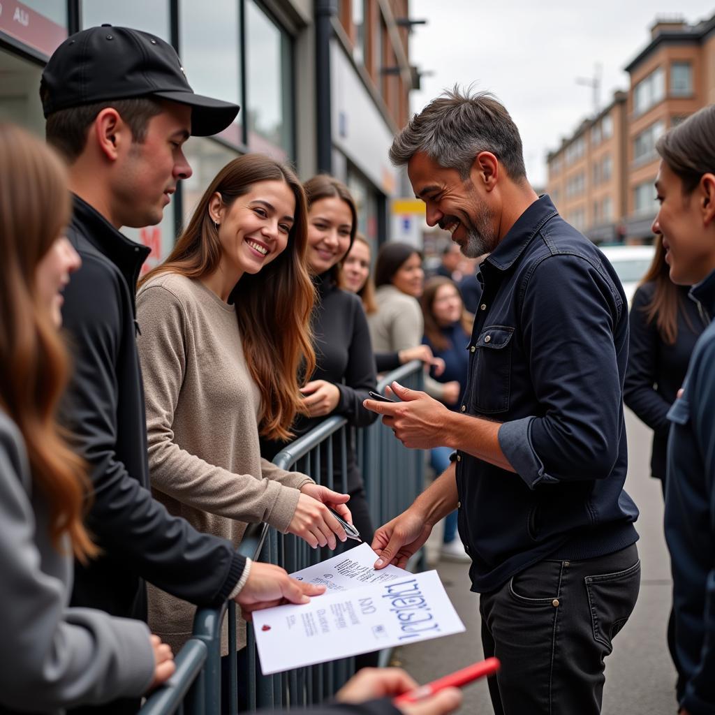 Yamal signing autographs for fans