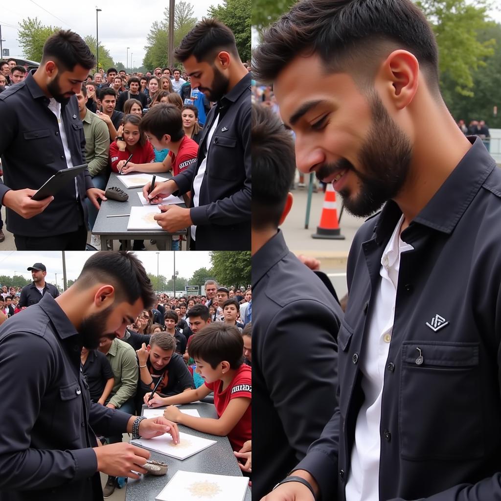 Yamal signing autographs for fans