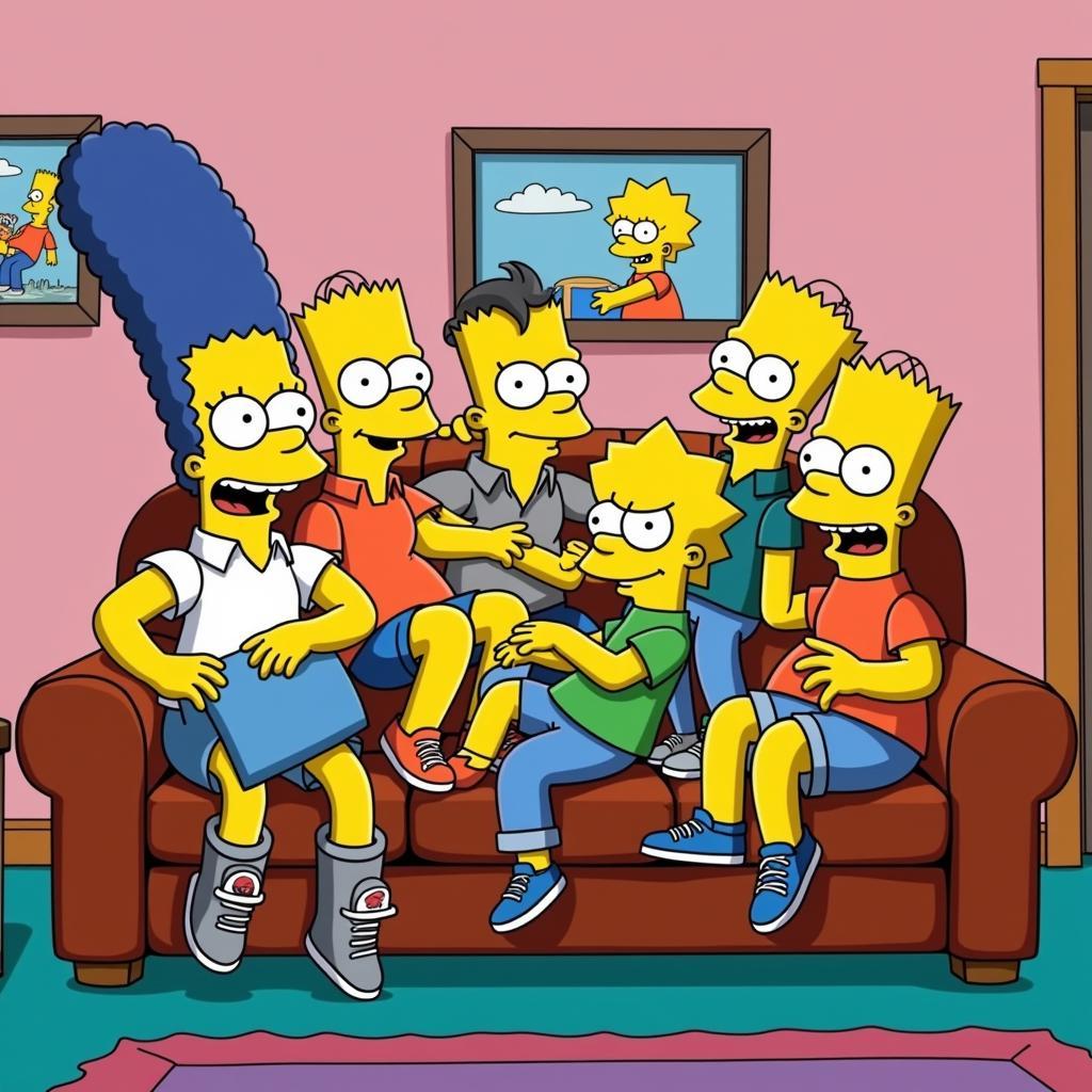 Yamal in a Simpsons Couch Gag