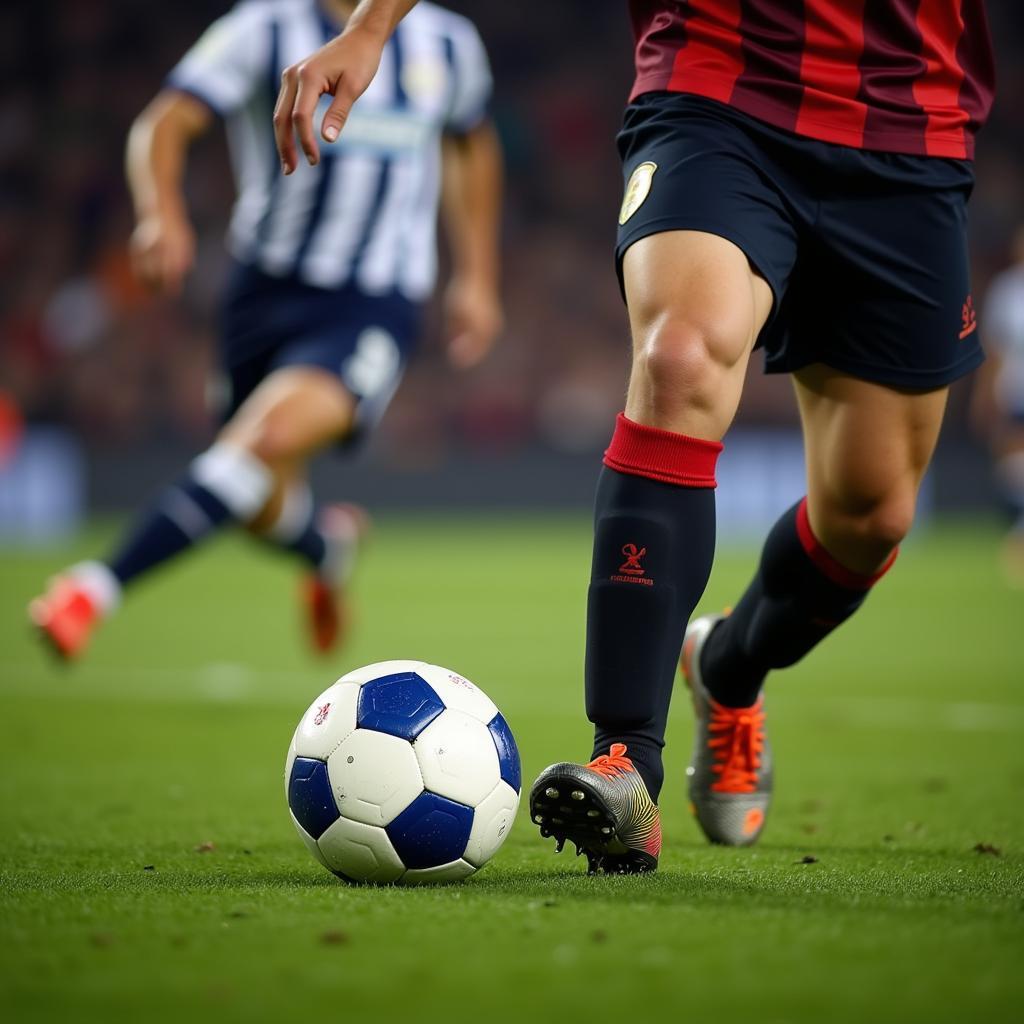 Yamal demonstrating his exceptional ball control skills, a testament to modern football training and techniques.