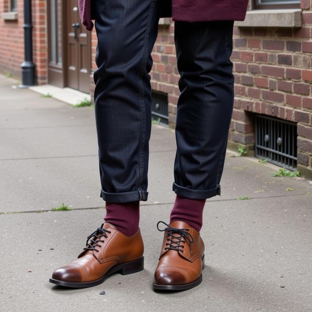 Yamal demonstrating how to coordinate sock colors with his outfit