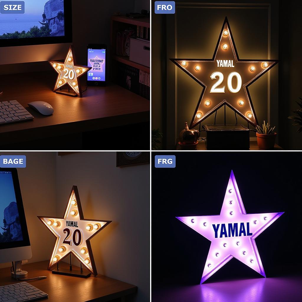 Yamal Star Marquee Light Size Options