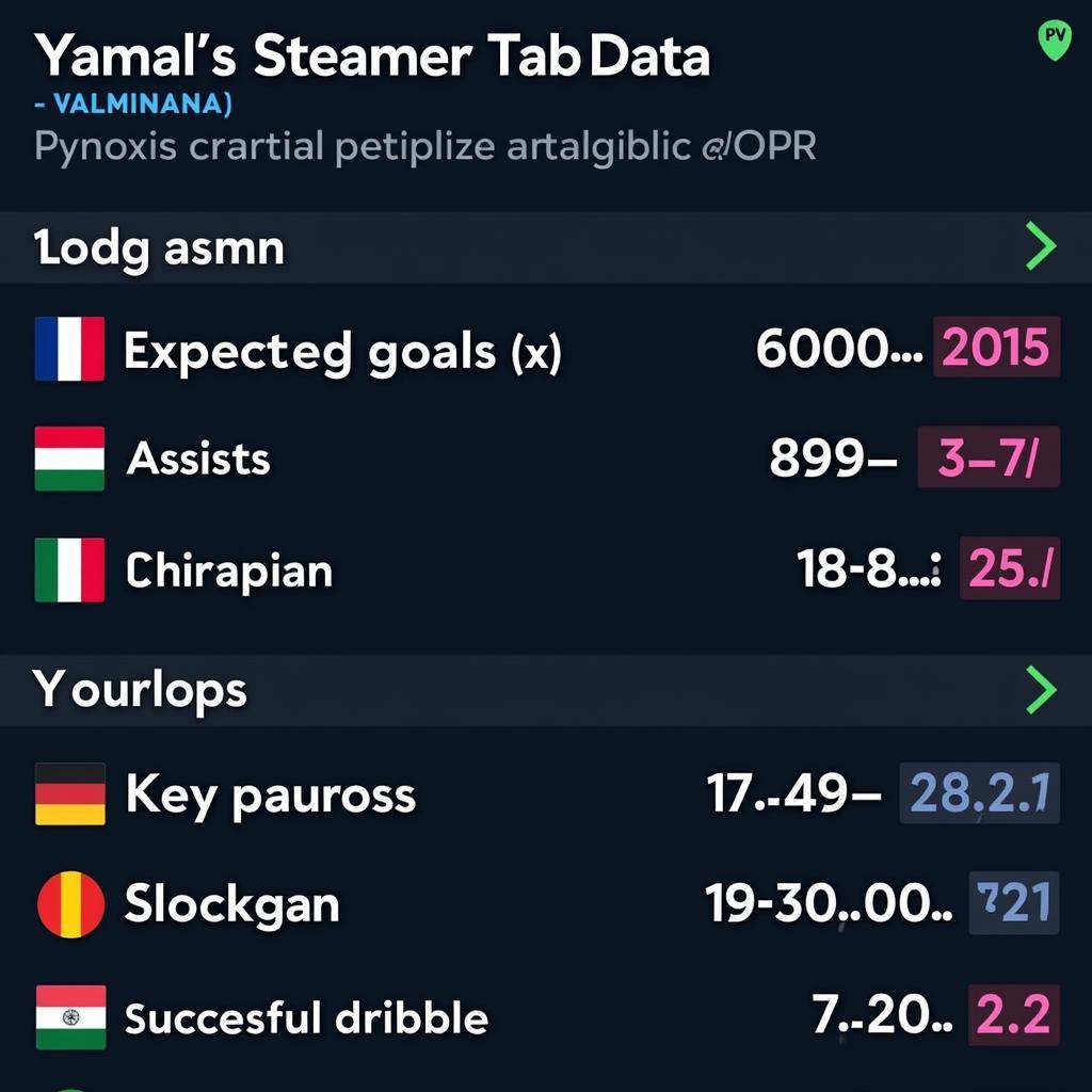 Yamal's Steamer Tab Analysis: A Visual Representation