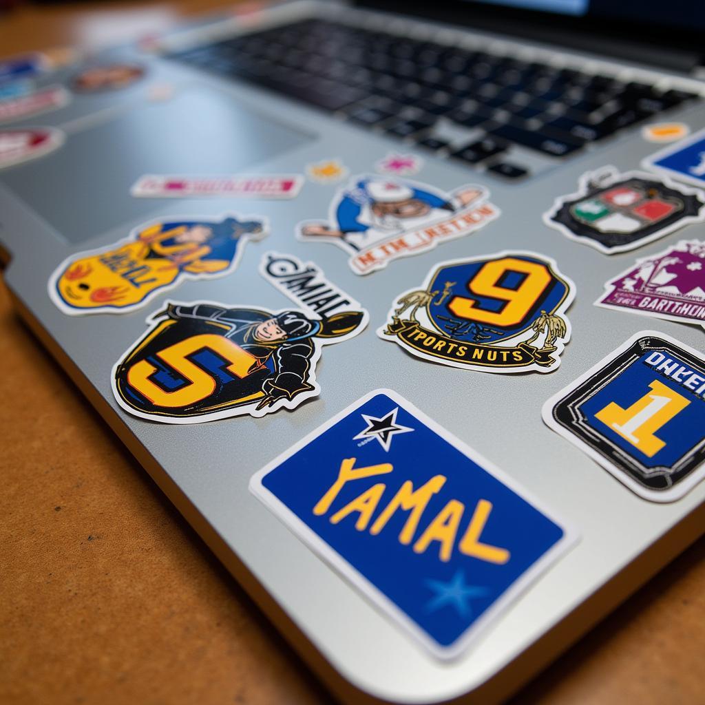 Yamal Stickers on Laptop