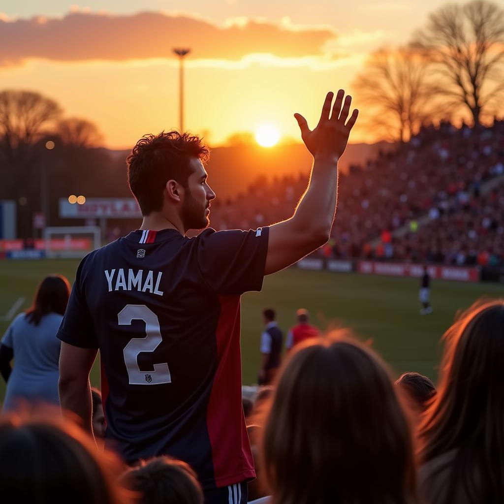 Yamal's Sunset Celebration with Fans