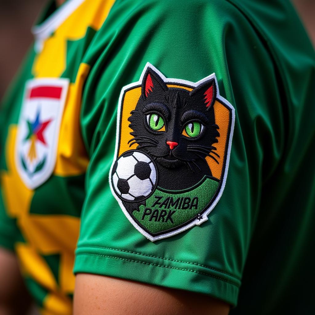 Close-up of Yamal Tactical Cat Patch on a fan's jersey