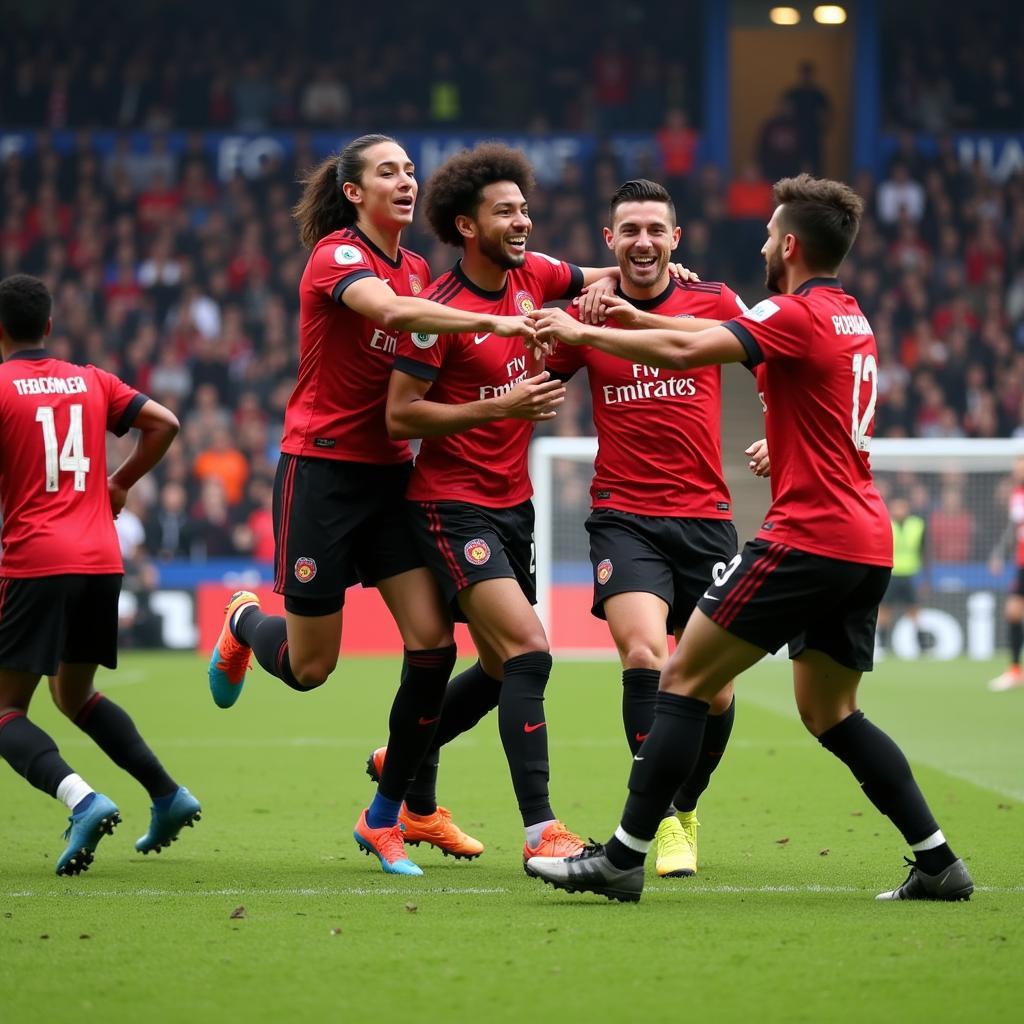 Yamal celebrating with his team