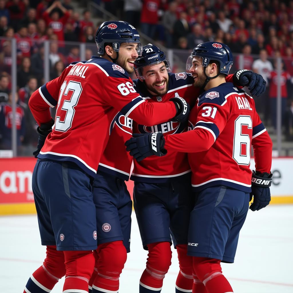 Yamal celebrating a goal with his teammates