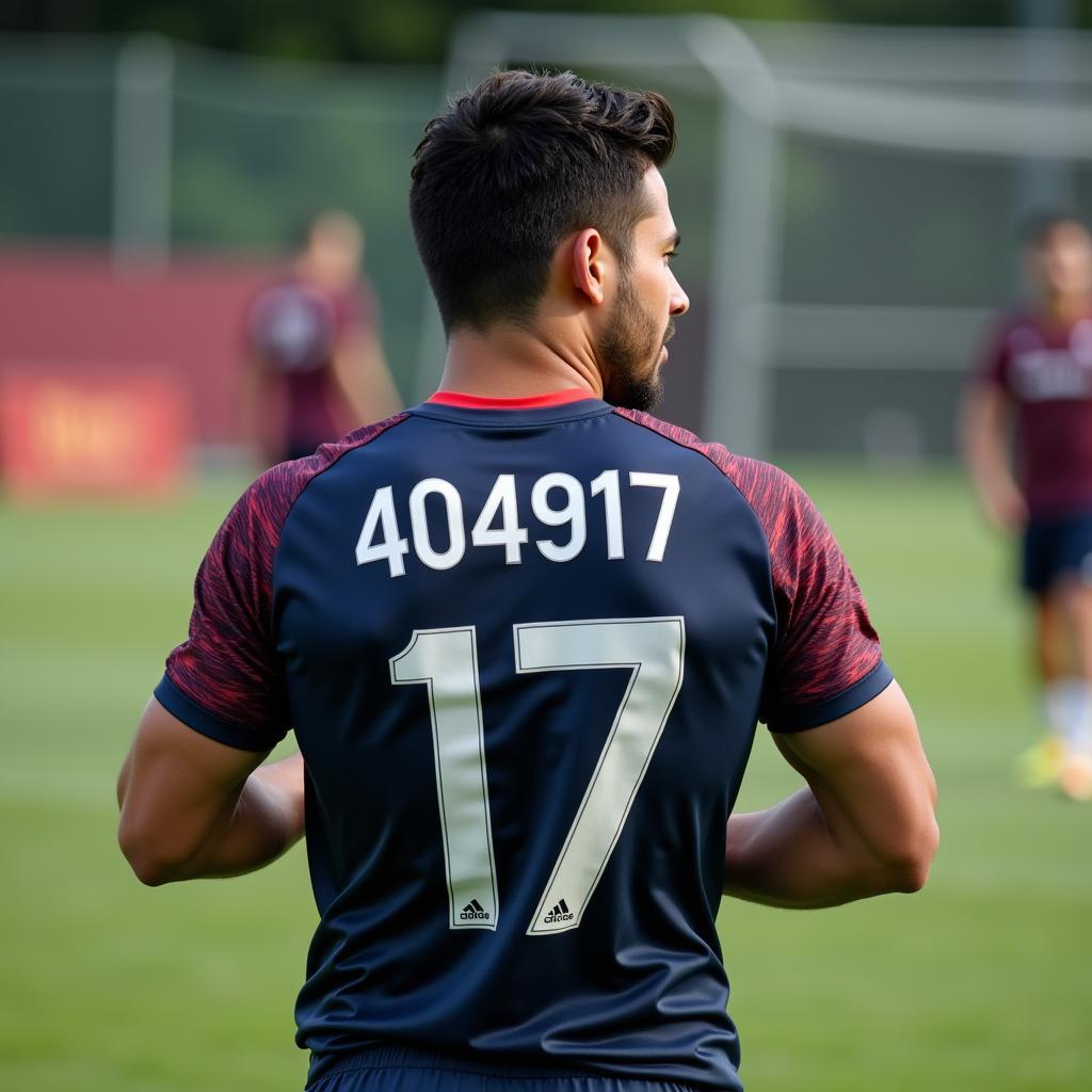 Yamal training with the number 404917 visible on his shirt