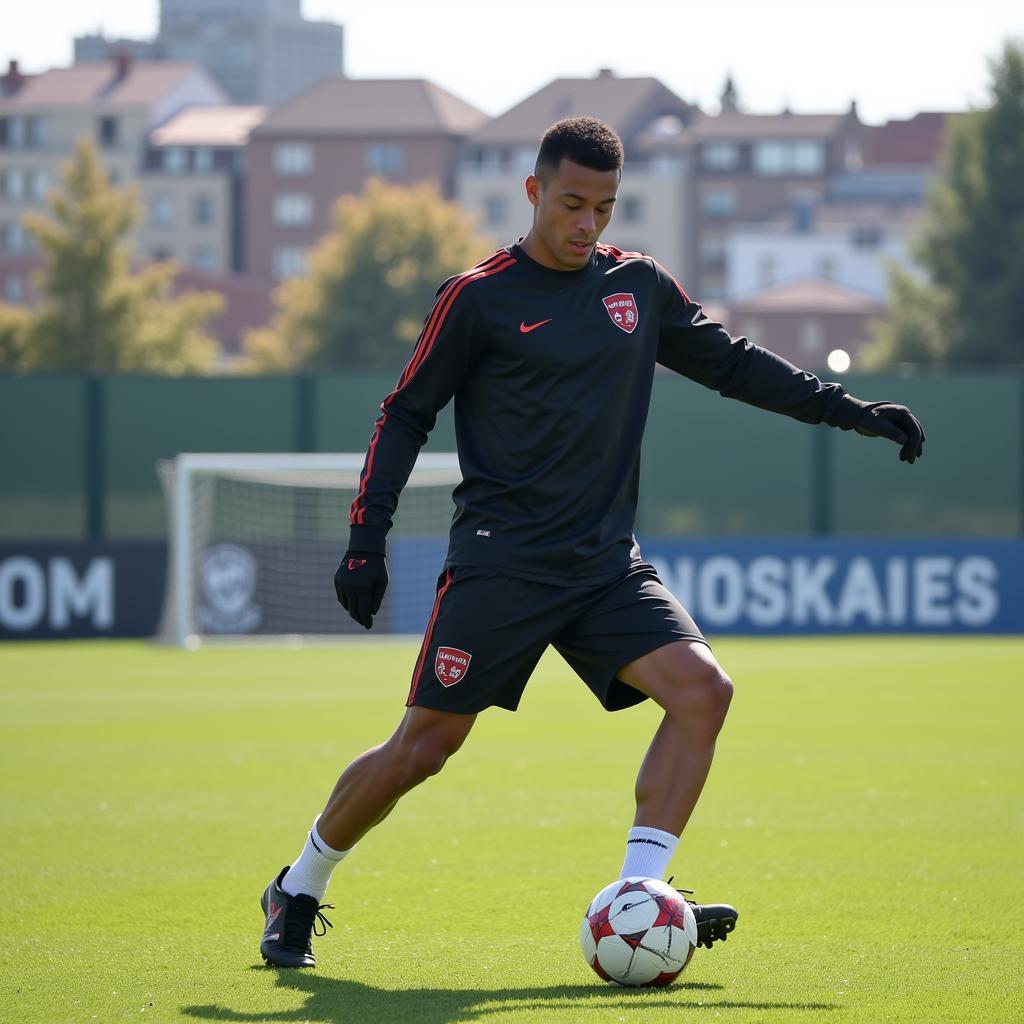 Yamal practicing on the training ground