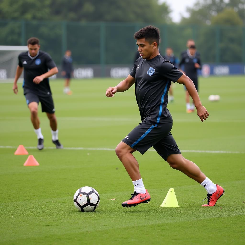 Yamal practicing on the training ground