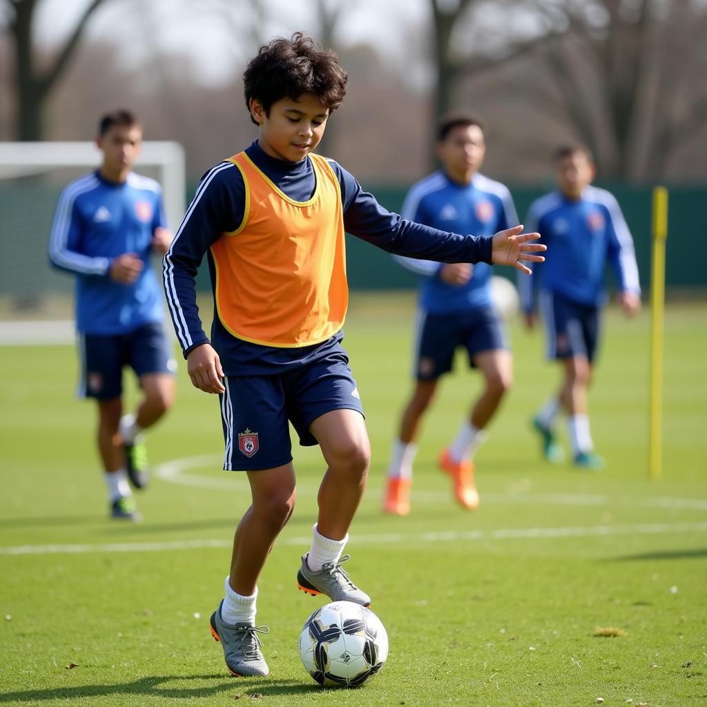 Yamal practicing on the training ground