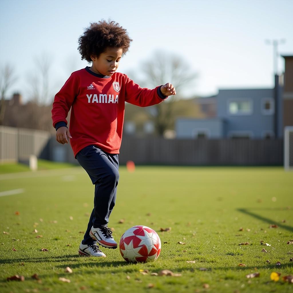 Yamal Training on a Local Soccer Field