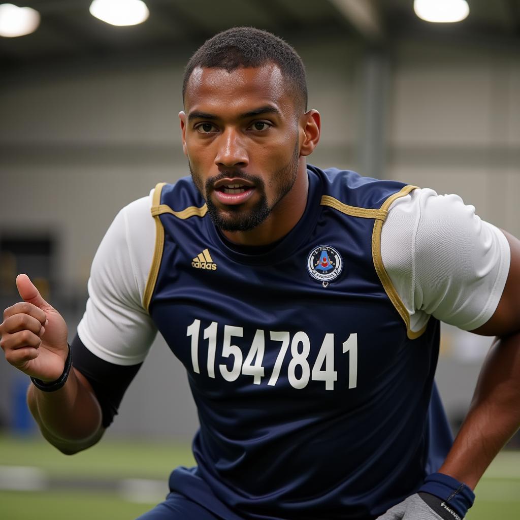 Lamine Yamal training intensely with the number 11547841 prominently displayed on his training shirt.