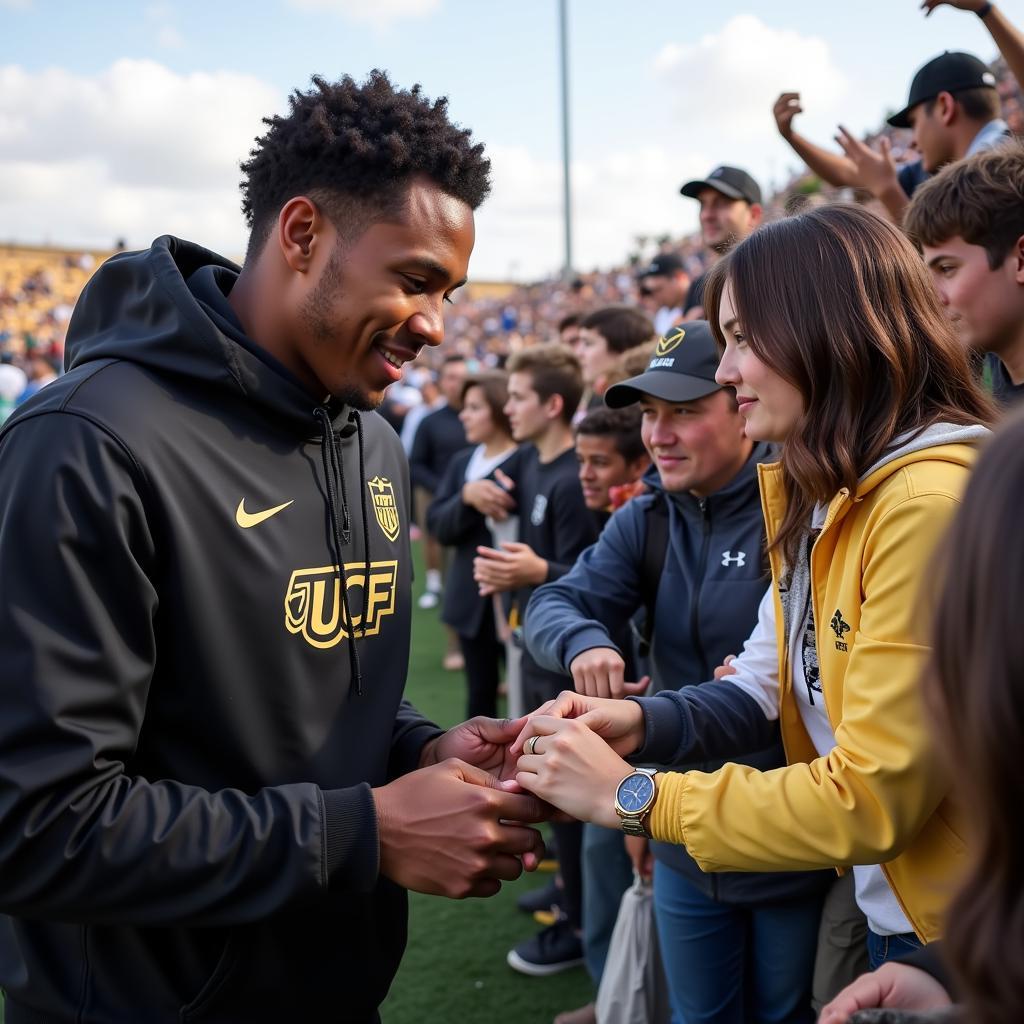 Yamal interacting with UCF fans