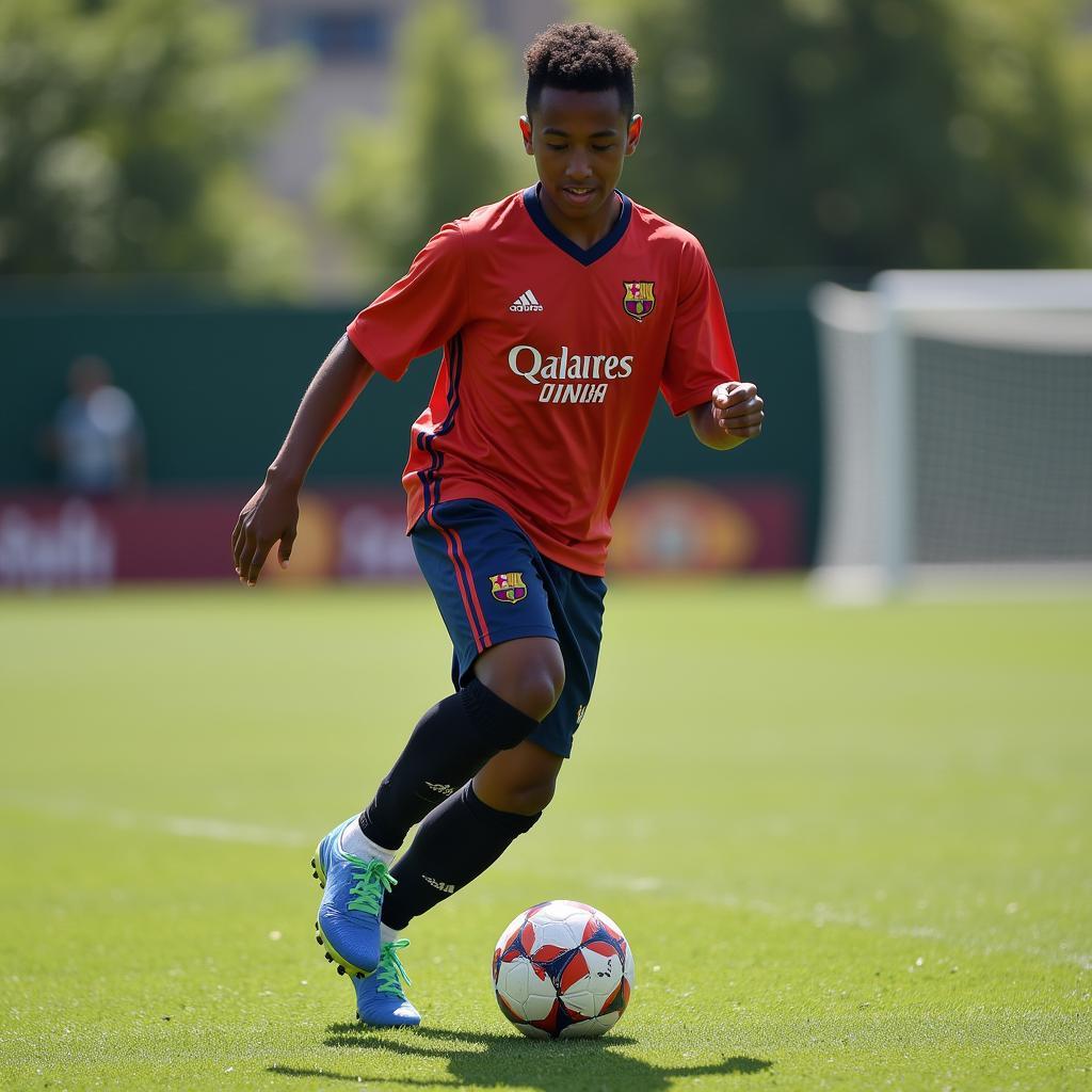 Lamine Yamal training at La Masia youth academy