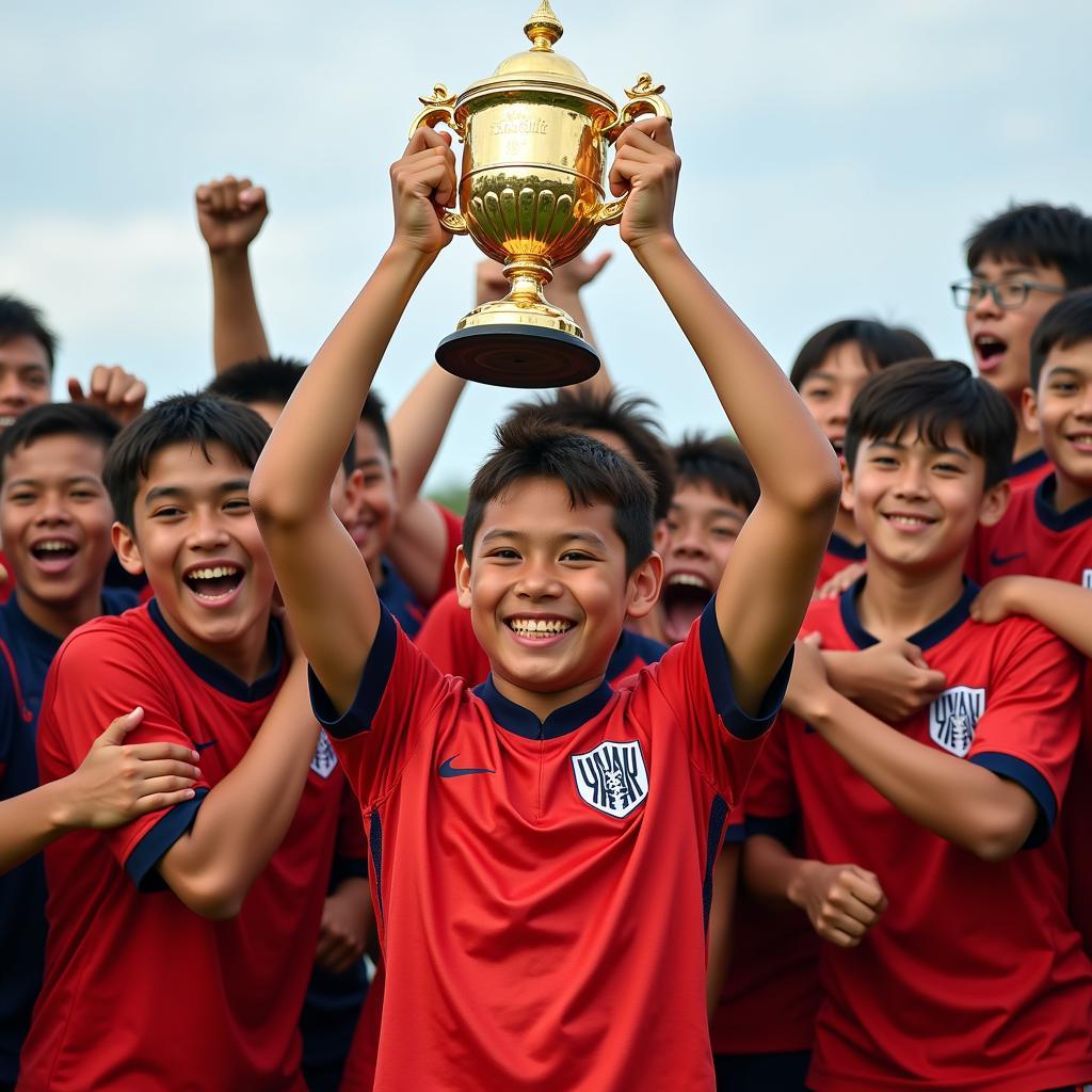 Yamal celebrating a youth academy victory