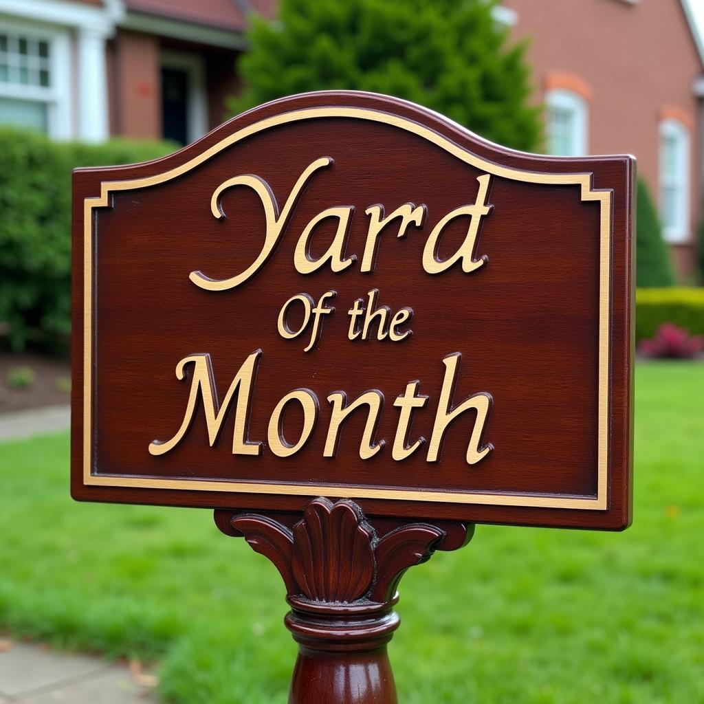 Yard of the Month Wooden Plaque